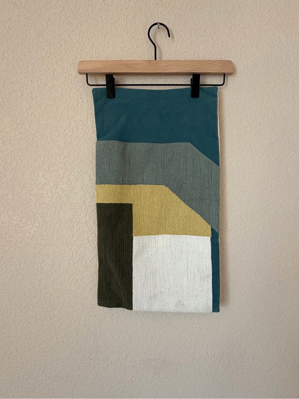 West Elm Mod Color Block Throw Pillow Cover - Teal, Mustard & White